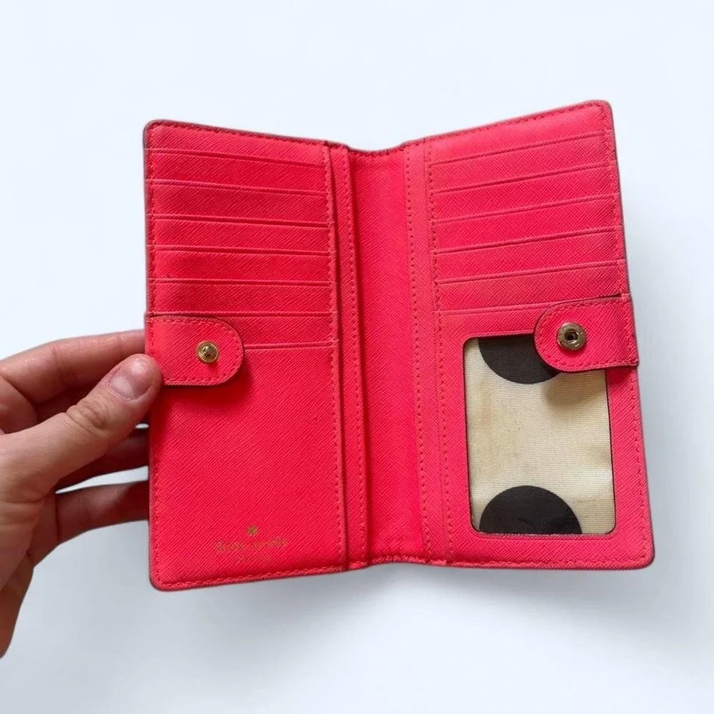 Kate Spade Large Slim Bifold Wallet Saffiano Leather candied‎ madison